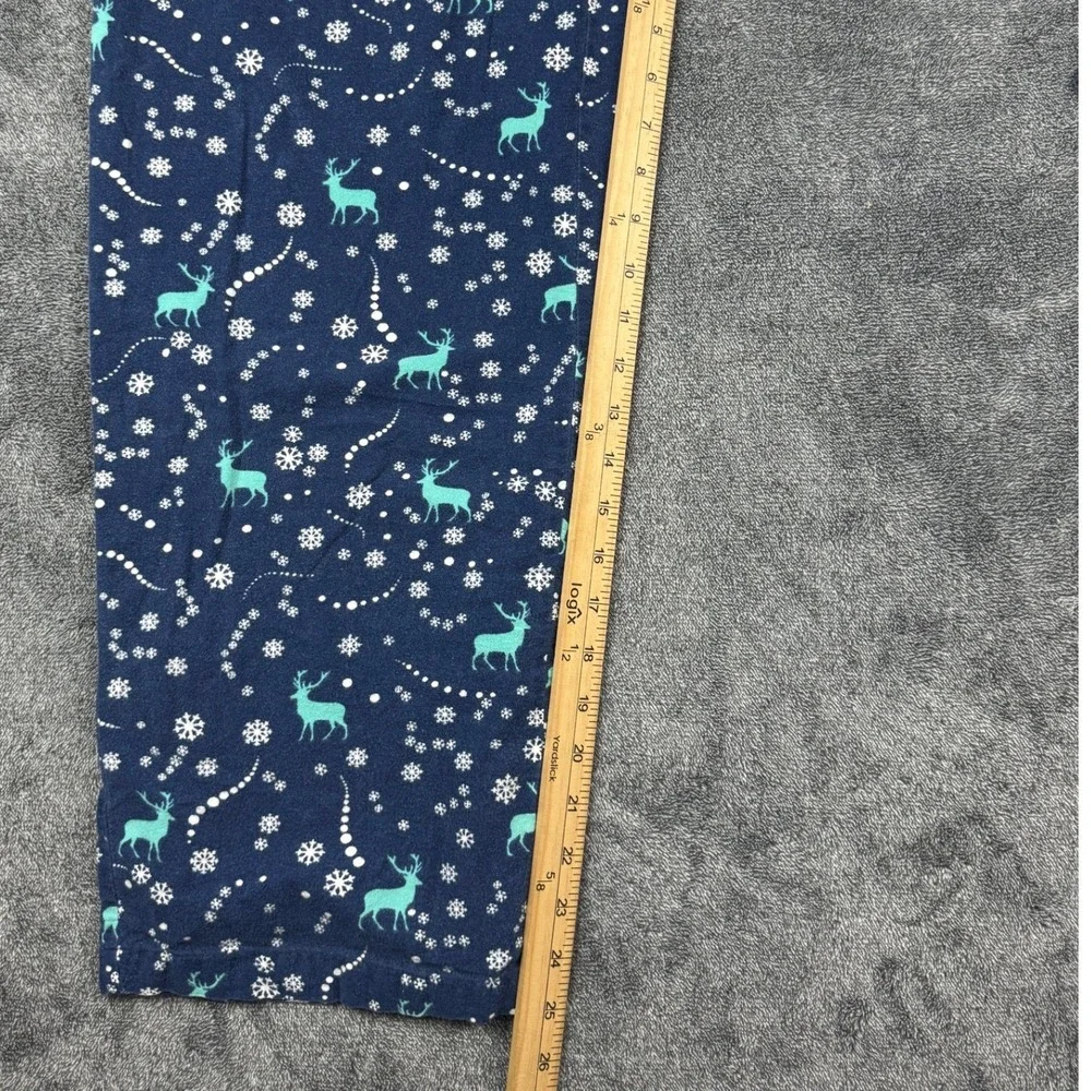 Charter‎ Club Intimates Womens Small Navy Blue Reindeer Snowflake Pajama Pants